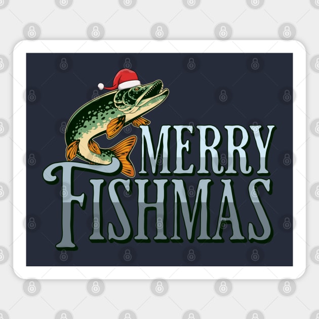 Funny Merry Fishmas Santa Fish Magnet by HolidayBug